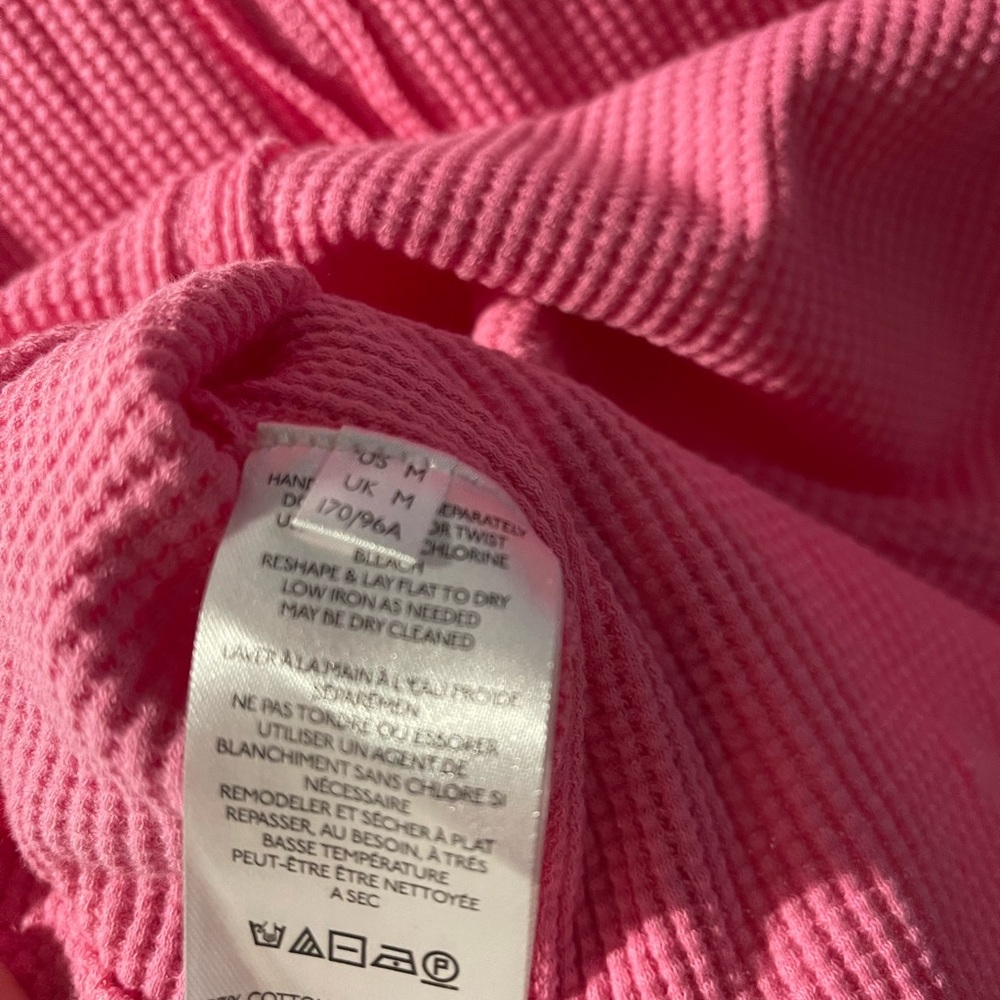 Free People Pink Long Sleeve Top with Patterned Sleeves - Picture 5 of 5